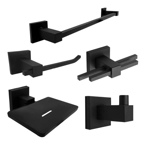 Set Baño Ray Bronce Completo Cromo Terra Negro Premium