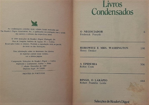 Reader`s Digest - A Epidemia + 3 Contos - Livro Capa Dura