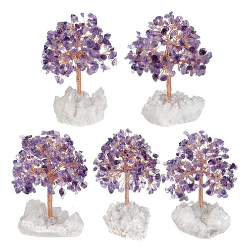 Mookaitedecor Árbol De Dinero De Cristal De Amatista Con Bas