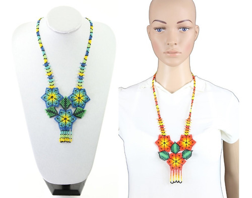 6pzs Collar Arte Huichol De Chaquira