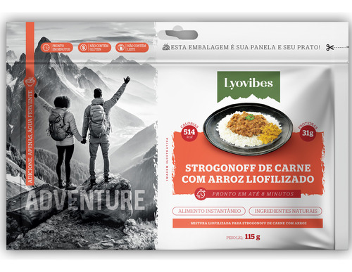 Strogonoff De Carne Com Arroz Liofilizado Lyovibes 115g