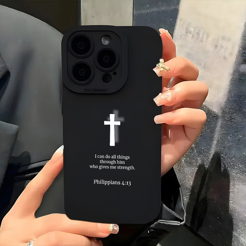 M Capa Para iPhone 14 Pro Max, Capa Preta De Silicone Fina
