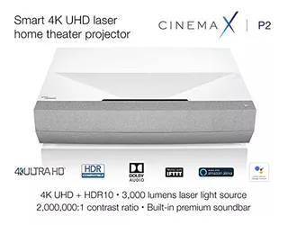 Optoma Cinemax P2 Smart 4k Uhd Proyector Laser Para Cine En
