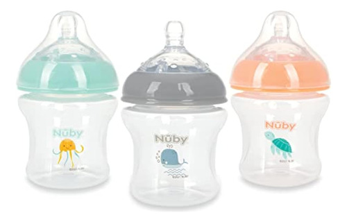 Nuby Paquete De 3 Biberones Para Bebés Con Pezón