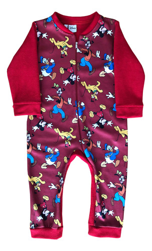 Enterito Largo Pijama Polar Mickey Mouse Disney Niños 