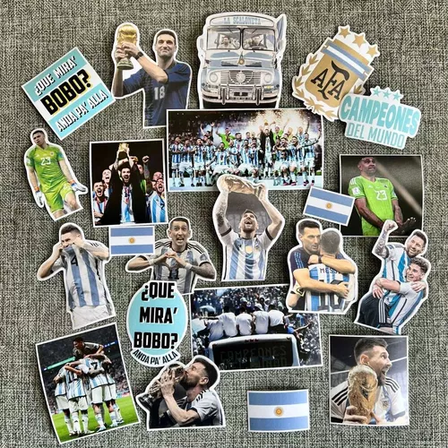Pack 20 Stickers para Termo Selección Argentina Campeon Mundial