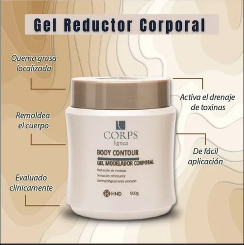 Imagen 2 de 3 de Gel Reductor Y Modelador Corporal Corps Hnd 500 Gr