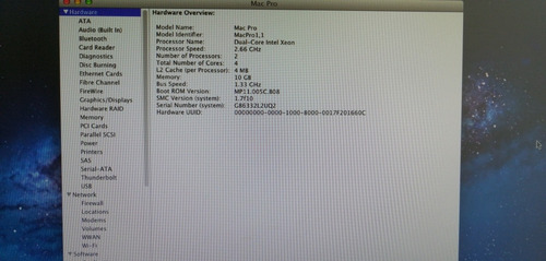 Vendo Macpro 1.1 10gb Ram Quadcore Xeon500 HddOs X Lion