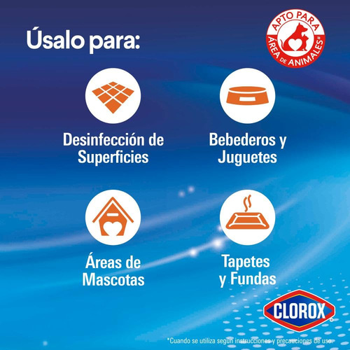 Clorox Blanqueador Detergente Desinfectante Seguro Para Anim