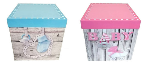 Pack 12 Cajas De Regalo Bebe Baby Shower 20 Cm