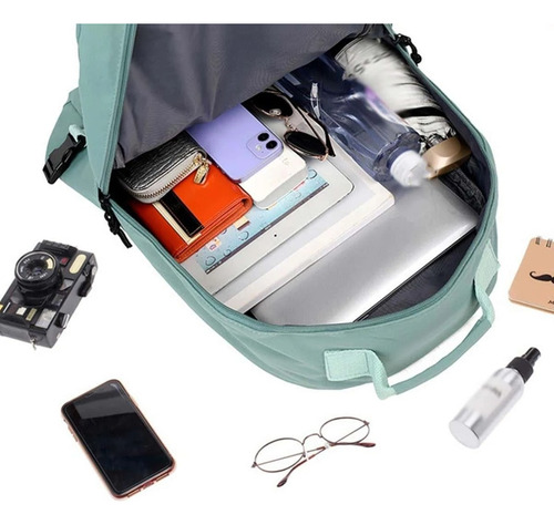 Mochila Grande Bolso Viaje Impermeable Reforzada Urbana Spor Color Aqua