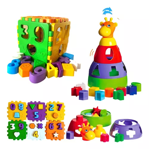 Brinquedos Para Bebês Jogos De Encaixe Brinquedo Carrinho Infantil  Pedagógico Didático Kit Menino 1 ano 2 anos 3 anos 4 anos 5 anos