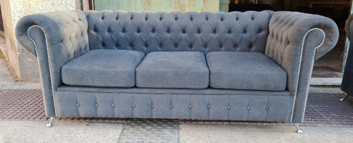 Sillon Chester Chesterfield 3 Cuerpos Chenille Stock 