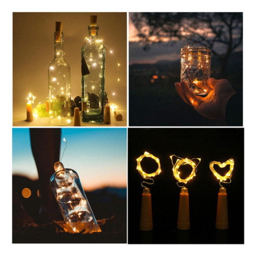 Guirnalda De Luces Led Con Forma De Botella De Corcho, 6 Uni