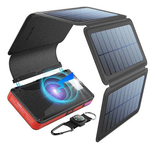 Blavor Cargador Solar Cinco Panele Desmontable Inalambrico