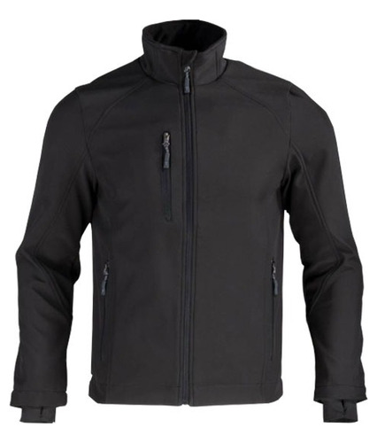 Chaqueta Softshell Bolsillo En Brazo Color Negro / Upteck