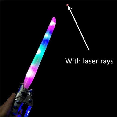 6 Espada Con Luz Led Con Sonido Al Movimiento Y Laser Sable