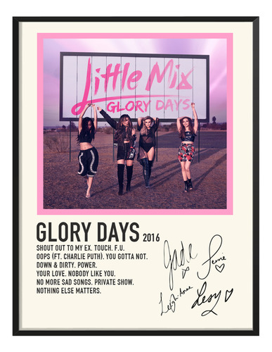 Poster Little Mix Album Music Tracklist Glory Days 80x40