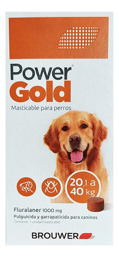 Pastilla Antipulgas Y Garrapatas Power Gold 20.1 A 40kg