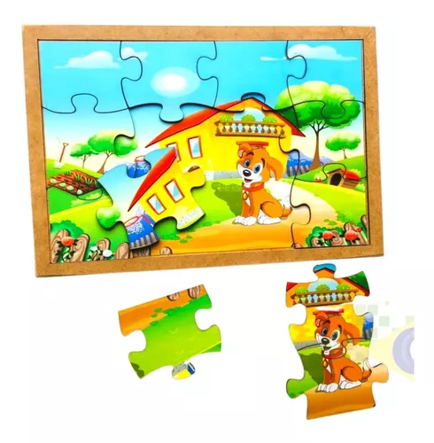 Kit 10 Jogos Quebra Cabeça Infantil Animais Educativo Mdf