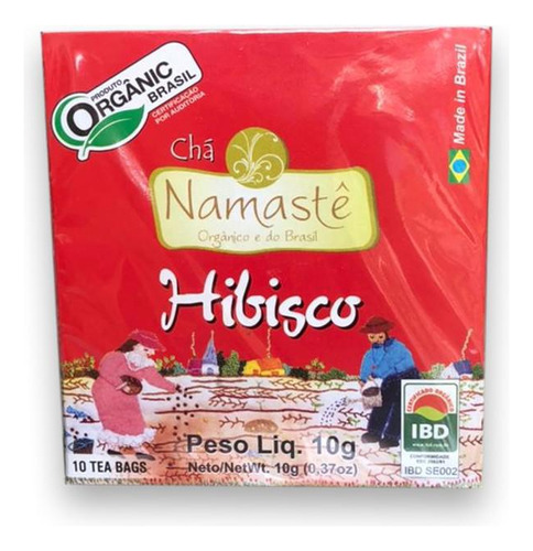 Chá De Hibisco Orgânico 10 Saches Namastê
