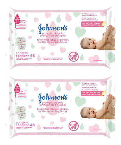 Toallitas Húmedas Johnsons Extra Cuidado 48u Pack 2u