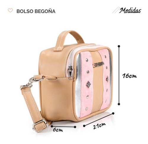 Imagen 2 de 6 de Bandolera Cartera Bolso Citadina Con Tira Regulable Begoña