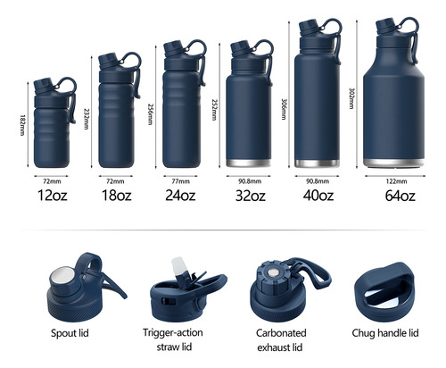 Botella De Agua Deportiva De Acero Inoxidable Con Tapa Para