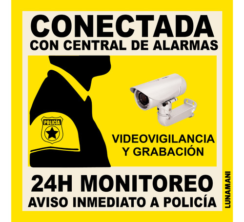 Cartel Cámara Seguridad Alarma | 35x35cms |