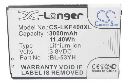 Bat Para LG Cs-lkf400xl G3 D690 D693 D830 Bl-53yh 3000mah