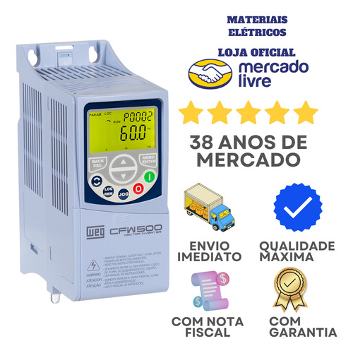 Inversor Frequência Cfw500 3cv 6,1a 380-480v 3f Weg 15573823
