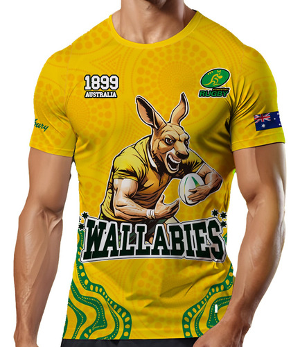 Camiseta Australia Rugby Wallabies Dry Fit Df 3101/2