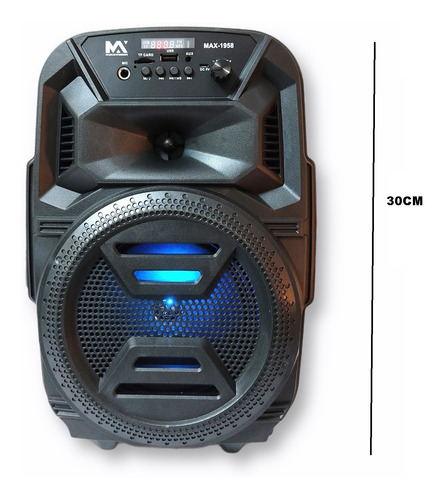 Imagem 2 de 5 de Caixa De Som Bluetooth Portatil Microfone Karaoke Max1958