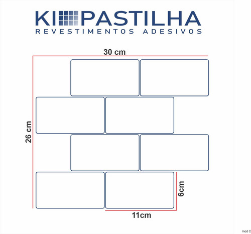 Pastilha Adesiva Resina Kipastilha M205 Subway Kit12 Menta
