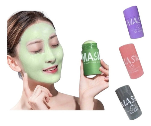 4 Mascarilla Mask Stick Green Tea Berenjena Roca Volcanica 