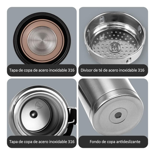 Termo De Acero Inoxidable 316, 1000ml De Agua Termo (plata)
