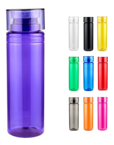 25 Cilindros Plástico Agua 850ml Colores Anfora Botella Agua Color Morado