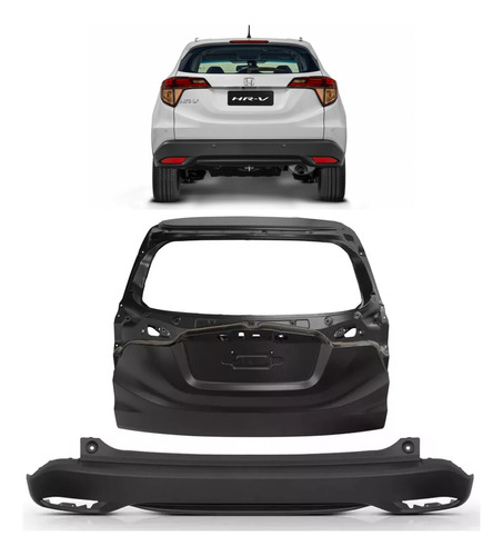 Tampa Porta Mala Traseira Honda Hrv 2015 2021 Com Spoiler