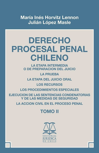 Derecho Procesal Penal Chileno Tomo 2 -m. Horvitz - J López 