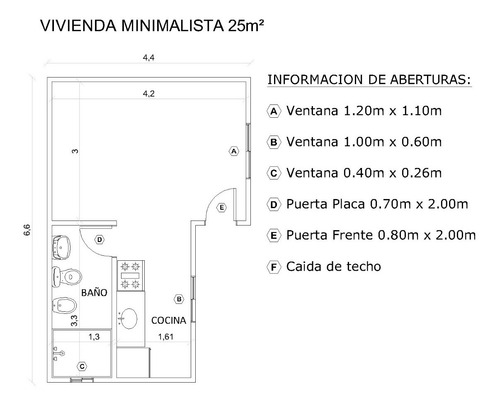 Pre Fabricada Monoambiente 25 M2 Estilo Minimalista