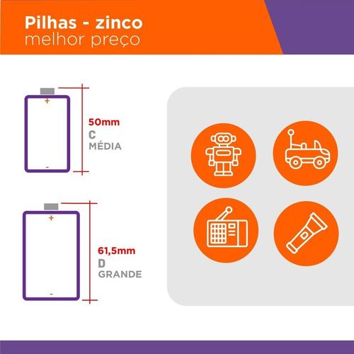 Pilha Grande D 1sh Panasonic - Bandeja C/20 Unid.