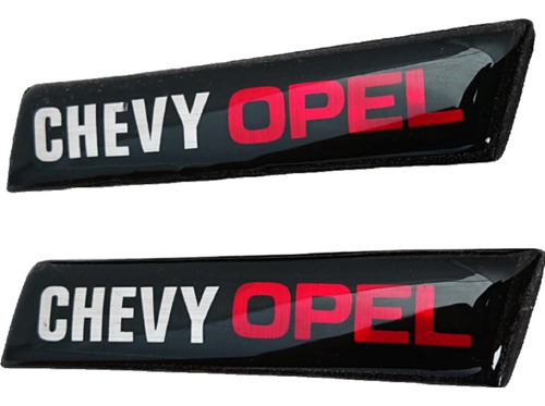 Emblemas Laterales Universales Chevy Opel Negro Rojo 2 Pzas