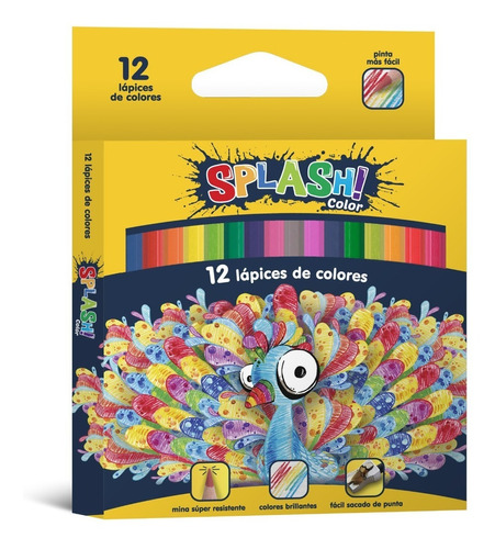 Lapices De Colores Splash! Cortos Caja X12 U