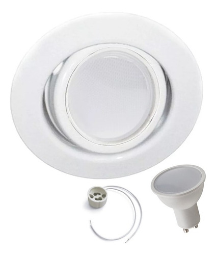 Spot Embutir Blanco Movil + Dicroica Led 7w