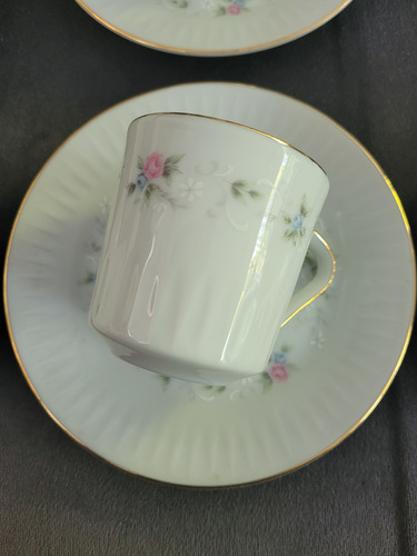 Juego De Café De Porcelana Tsuji Para 10 Personas Blanco Floral (Usado)