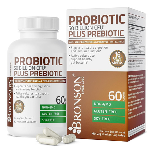 Bronson Probiótico 50 Billones + Prebiótico Con Polifenoles