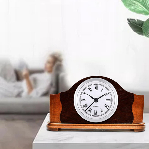 L Round Quartz Clock Insert, Argent Argent