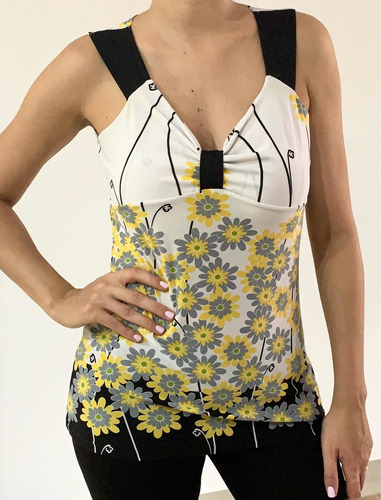 Musculosa Mujer Estampada, Talle M, Impecable