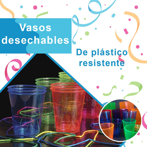 Vasos Desechables Primo Neón 470 Ml 120 Pzas