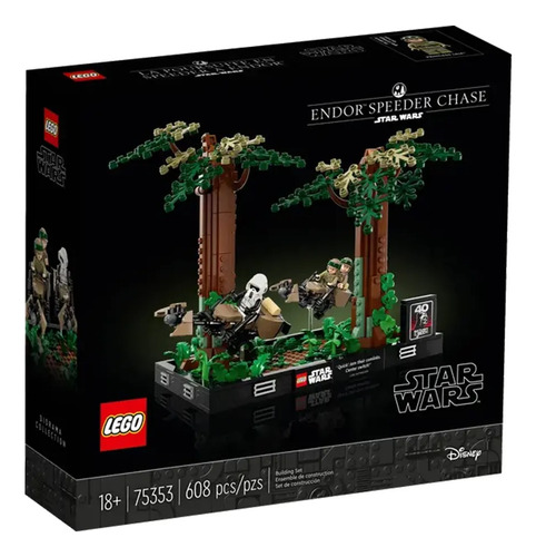 Figura Diorama Star Wars Lego Duelo De Speeders 608 Pzs Febo